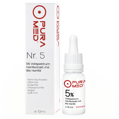 5% CBD Vollspektrum Premium Öl in Bio-Hanföl 10ml